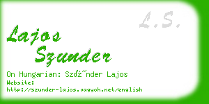 lajos szunder business card